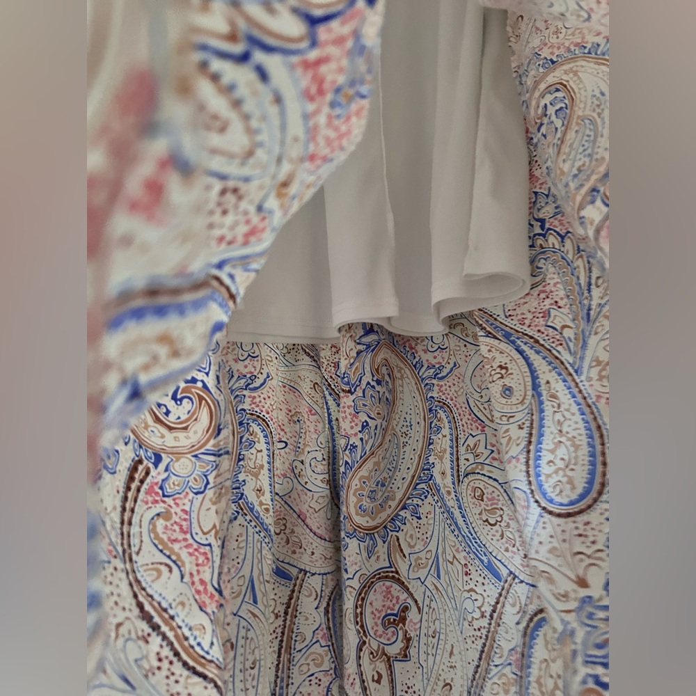 MISSORD Paisley Smocked Mock Neck Maxi Dress Victorian Romantic Poet Modest Sz S - Picture 6 of 13